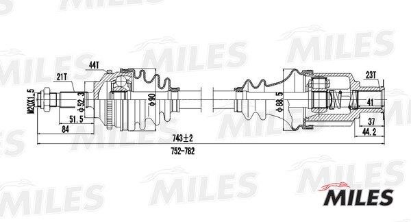 Miles GC02115 Drive shaft GC02115: Buy near me in Poland at 2407.PL - Good price!