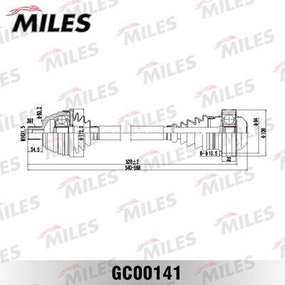 Miles GC00141 Drive shaft GC00141: Buy near me in Poland at 2407.PL - Good price!