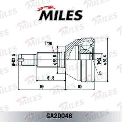 Miles GA20046 Joint kit, drive shaft GA20046: Buy near me in Poland at 2407.PL - Good price!