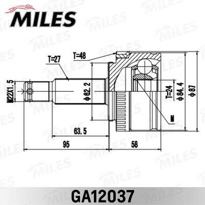 Miles GA12037 Joint kit, drive shaft GA12037: Buy near me in Poland at 2407.PL - Good price!