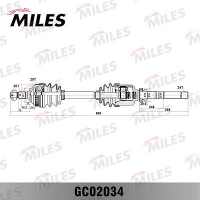 Miles GC02034 Drive shaft GC02034: Buy near me in Poland at 2407.PL - Good price!