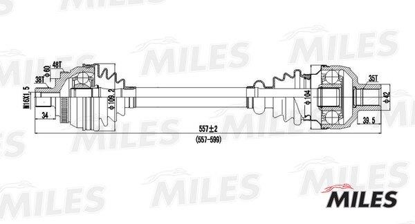 Miles GC02136 Drive shaft GC02136: Buy near me in Poland at 2407.PL - Good price!