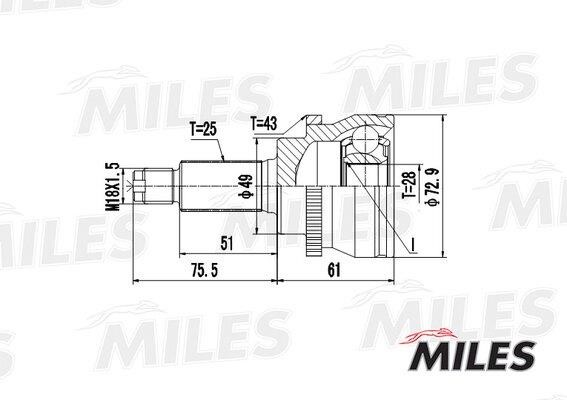 Miles GA20436 Joint kit, drive shaft GA20436: Buy near me in Poland at 2407.PL - Good price!