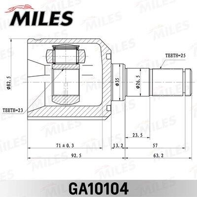 Miles GA10104 Joint kit, drive shaft GA10104: Buy near me in Poland at 2407.PL - Good price!