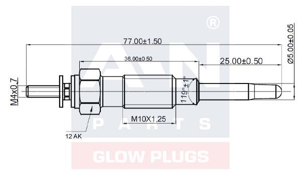 A-N Parts A-N077005 Свеча накаливания AN077005: Отличная цена - Купить в Польше на 2407.PL!