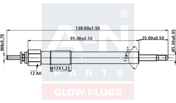 A-N Parts A-N049136 Свеча накаливания AN049136: Отличная цена - Купить в Польше на 2407.PL!