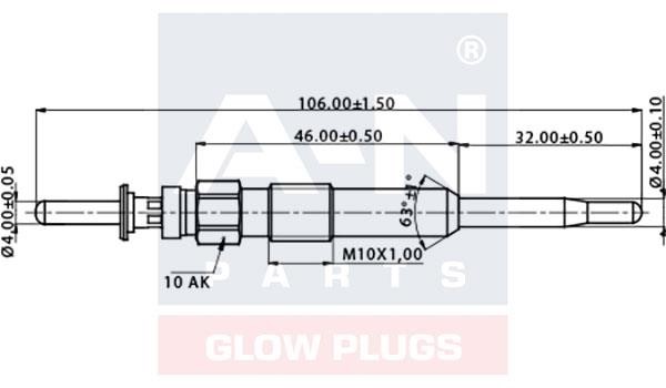 A-N Parts A-N106009 Glow plug AN106009: Buy near me in Poland at 2407.PL - Good price!