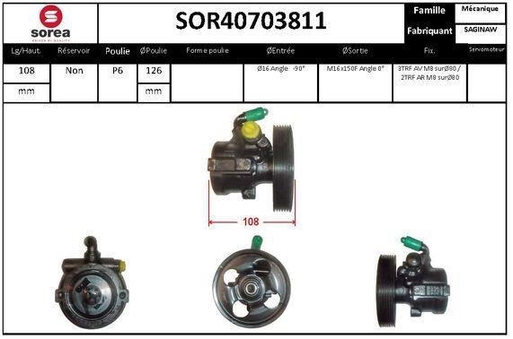 StartCar SOR40703811 Hydraulic Pump, steering system SOR40703811: Buy near me in Poland at 2407.PL - Good price!