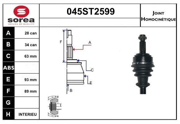 StartCar 045ST2599 Joint kit, drive shaft 045ST2599: Buy near me at 2407.PL in Poland at an Affordable price!