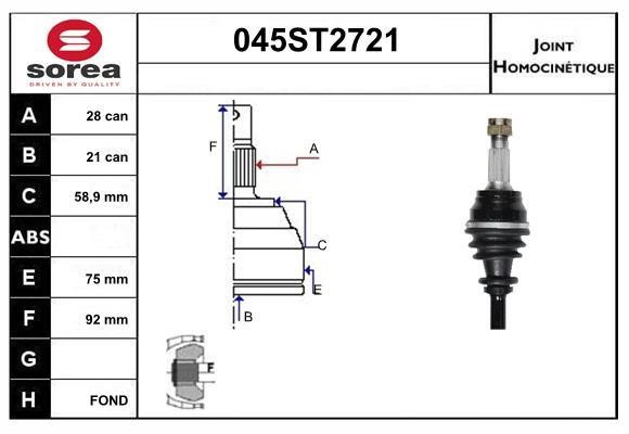 StartCar 045ST2721 Joint kit, drive shaft 045ST2721: Buy near me in Poland at 2407.PL - Good price!