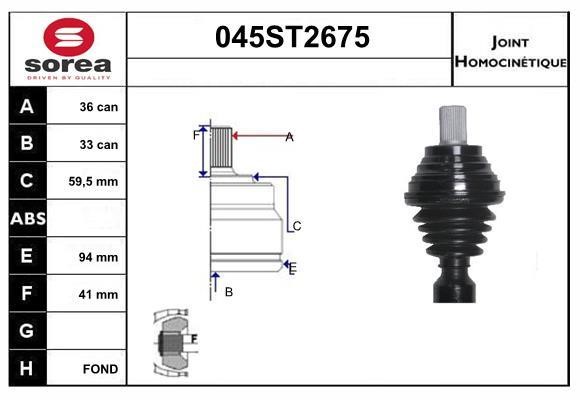 StartCar 045ST2675 Joint kit, drive shaft 045ST2675: Buy near me in Poland at 2407.PL - Good price!