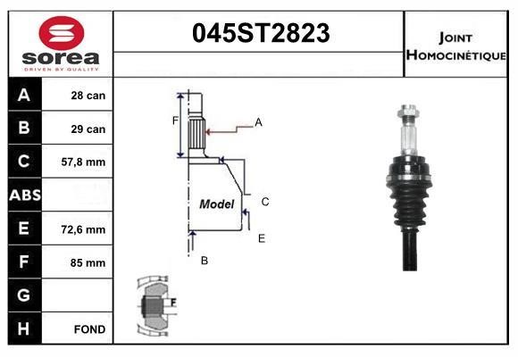 StartCar 045ST2823 Joint kit, drive shaft 045ST2823: Buy near me in Poland at 2407.PL - Good price!