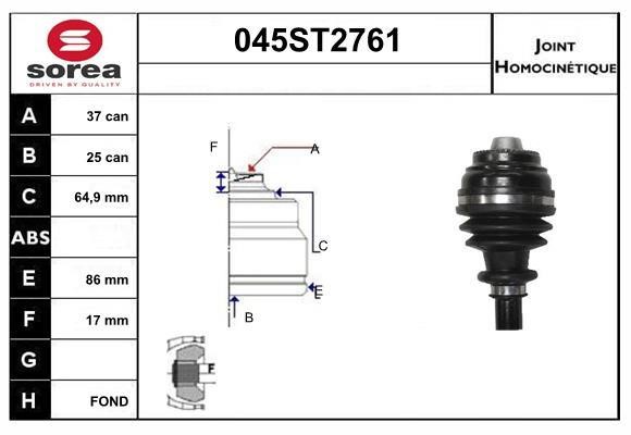 StartCar 045ST2761 Joint kit, drive shaft 045ST2761: Buy near me in Poland at 2407.PL - Good price!
