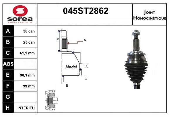 StartCar 045ST2862 Joint kit, drive shaft 045ST2862: Buy near me in Poland at 2407.PL - Good price!