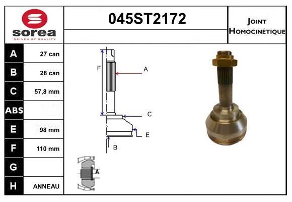 StartCar 045ST2172 Przegub homokinetyczny 045ST2172: Dobra cena w Polsce na 2407.PL - Kup Teraz!