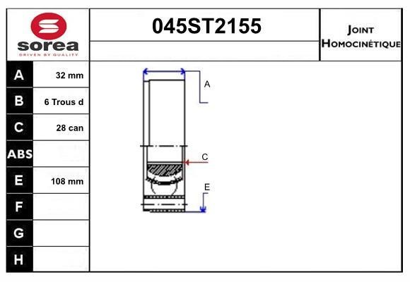 StartCar 045ST2155 Przegub homokinetyczny 045ST2155: Dobra cena w Polsce na 2407.PL - Kup Teraz!