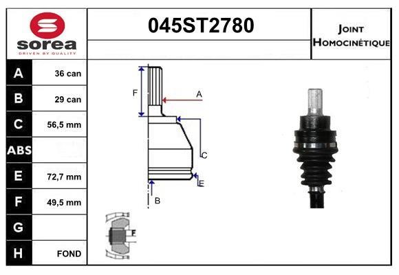 StartCar 045ST2780 Joint kit, drive shaft 045ST2780: Buy near me in Poland at 2407.PL - Good price!