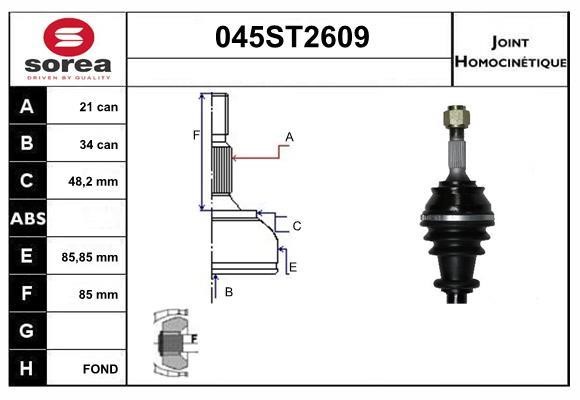 StartCar 045ST2609 Joint kit, drive shaft 045ST2609: Buy near me in Poland at 2407.PL - Good price!