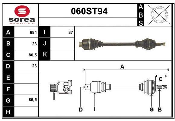 StartCar 060ST94 Drive shaft 060ST94: Buy near me in Poland at 2407.PL - Good price!
