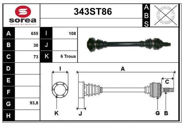 StartCar 343ST86 Drive shaft 343ST86: Buy near me at 2407.PL in Poland at an Affordable price!