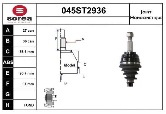 StartCar 045ST2936 Joint kit, drive shaft 045ST2936: Buy near me in Poland at 2407.PL - Good price!