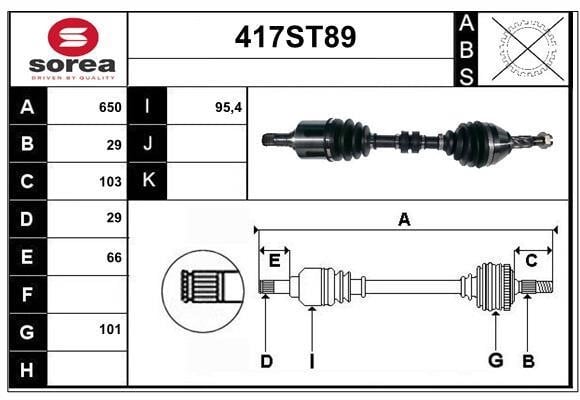 StartCar 417ST89 Вал приводной 417ST89: Отличная цена - Купить в Польше на 2407.PL!