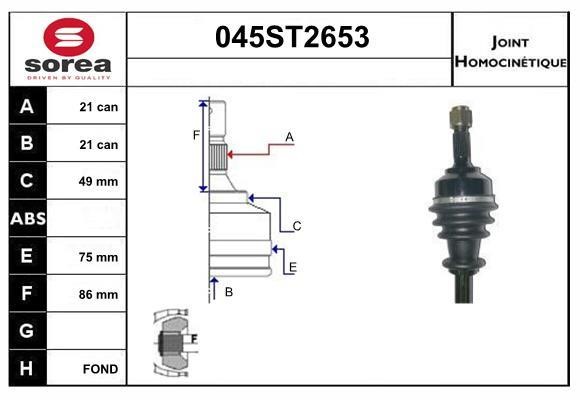 StartCar 045ST2653 Joint kit, drive shaft 045ST2653: Buy near me in Poland at 2407.PL - Good price!