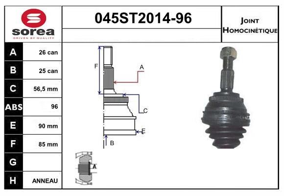 StartCar 045ST2014-96 Joint kit, drive shaft 045ST201496: Buy near me in Poland at 2407.PL - Good price!