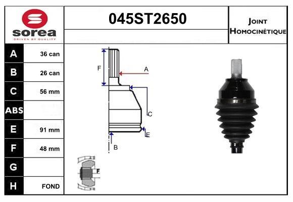 StartCar 045ST2650 Joint kit, drive shaft 045ST2650: Buy near me in Poland at 2407.PL - Good price!