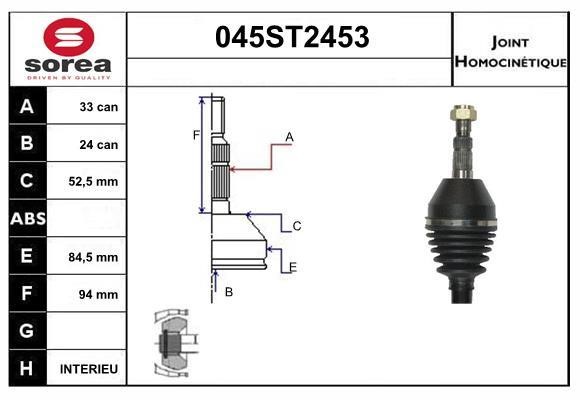 StartCar 045ST2453 Joint kit, drive shaft 045ST2453: Buy near me in Poland at 2407.PL - Good price!