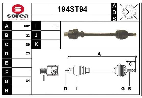 StartCar 194ST94 Drive shaft 194ST94: Buy near me in Poland at 2407.PL - Good price!