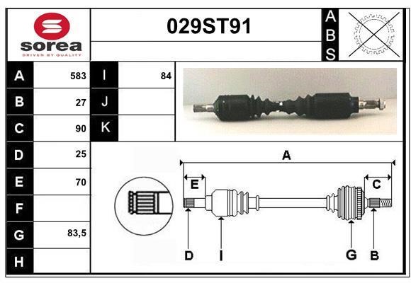 StartCar 029ST91 Вал приводной 029ST91: Отличная цена - Купить в Польше на 2407.PL!