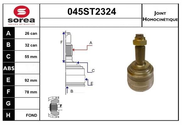 StartCar 045ST2324 ШРУС 045ST2324: Отличная цена - Купить в Польше на 2407.PL!