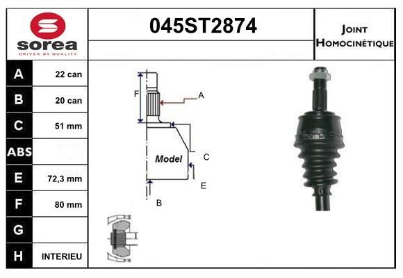 StartCar 045ST2874 Joint kit, drive shaft 045ST2874: Buy near me in Poland at 2407.PL - Good price!