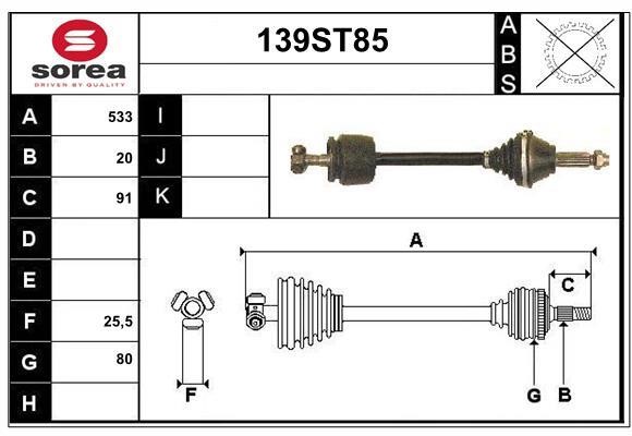 StartCar 139ST85 Drive shaft 139ST85: Buy near me in Poland at 2407.PL - Good price!