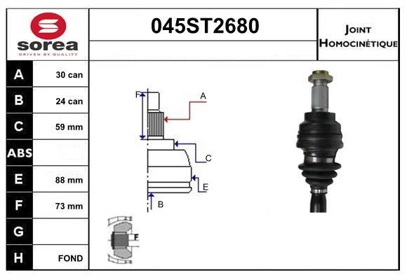 StartCar 045ST2680 Joint kit, drive shaft 045ST2680: Buy near me in Poland at 2407.PL - Good price!