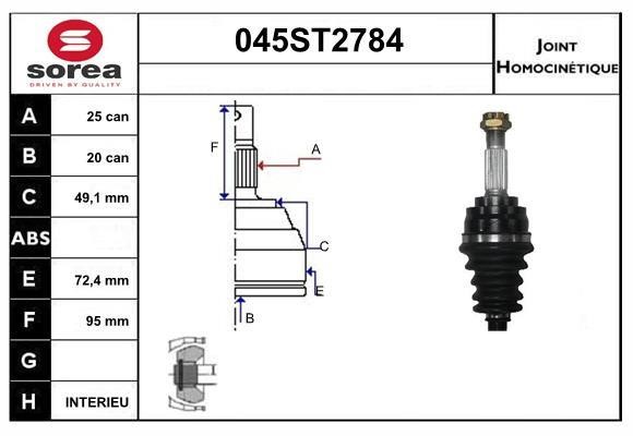 StartCar 045ST2784 Joint kit, drive shaft 045ST2784: Buy near me in Poland at 2407.PL - Good price!