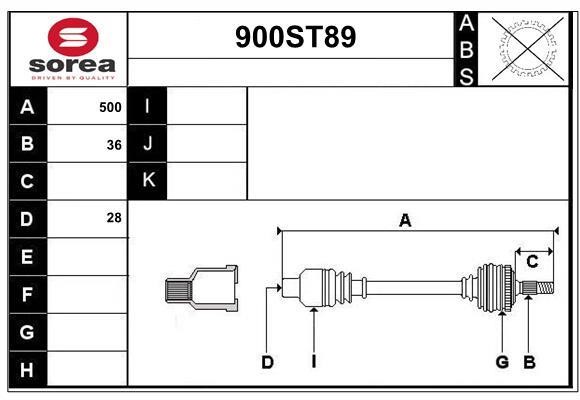 StartCar 900ST89 Вал приводной 900ST89: Отличная цена - Купить в Польше на 2407.PL!