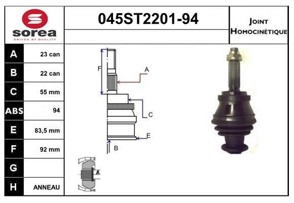 StartCar 045ST2201-94 Joint kit, drive shaft 045ST220194: Buy near me in Poland at 2407.PL - Good price!