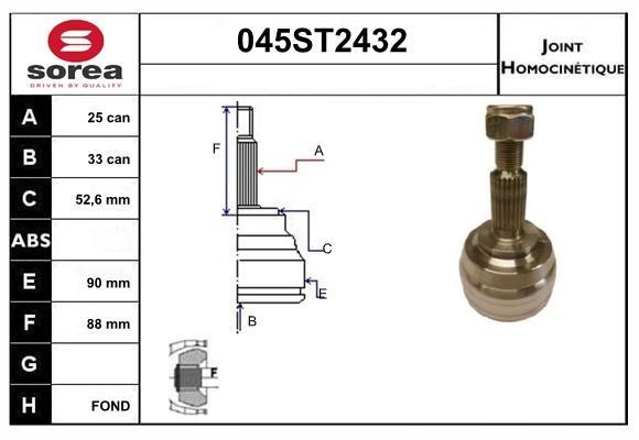 StartCar 045ST2432 Joint kit, drive shaft 045ST2432: Buy near me in Poland at 2407.PL - Good price!