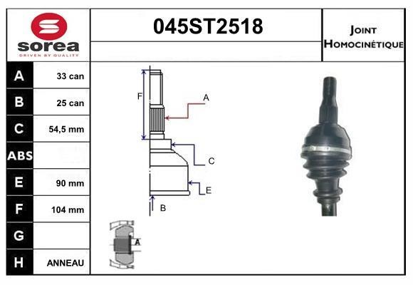 StartCar 045ST2518 Joint kit, drive shaft 045ST2518: Buy near me in Poland at 2407.PL - Good price!