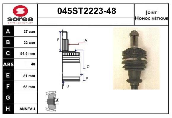 StartCar 045ST2223-48 Joint kit, drive shaft 045ST222348: Buy near me in Poland at 2407.PL - Good price!