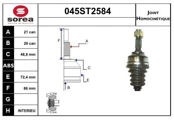 StartCar 045ST2584 Joint kit, drive shaft 045ST2584: Buy near me in Poland at 2407.PL - Good price!