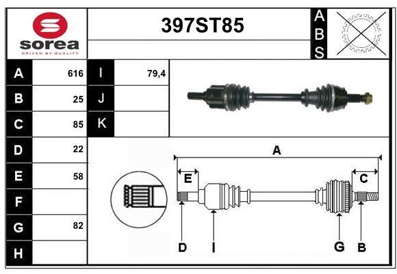 StartCar 397ST85 Drive shaft 397ST85: Buy near me in Poland at 2407.PL - Good price!