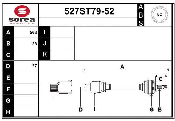 StartCar 527ST79-52 Drive shaft 527ST7952: Buy near me in Poland at 2407.PL - Good price!