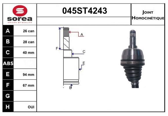 StartCar 045ST4243 Joint kit, drive shaft 045ST4243: Buy near me in Poland at 2407.PL - Good price!