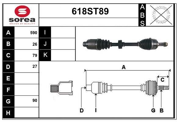 StartCar 618ST89 Drive shaft 618ST89: Buy near me in Poland at 2407.PL - Good price!