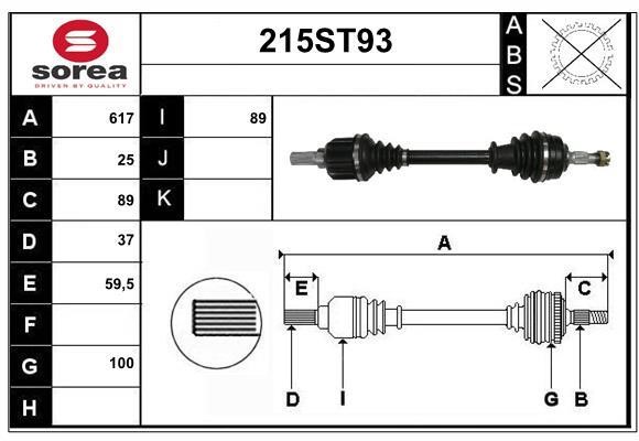 StartCar 215ST93 Drive shaft 215ST93: Buy near me in Poland at 2407.PL - Good price!