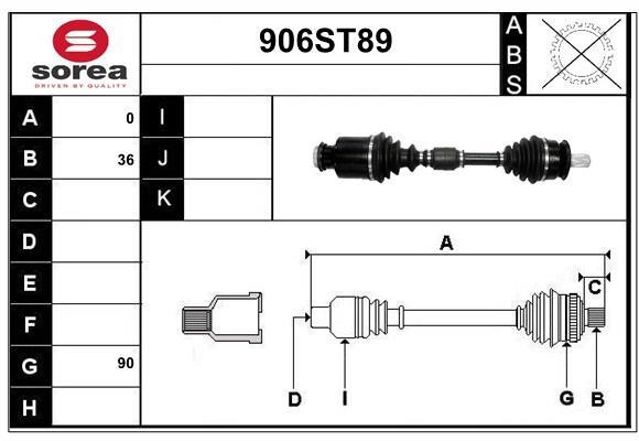 StartCar 906ST89 Drive shaft 906ST89: Buy near me in Poland at 2407.PL - Good price!