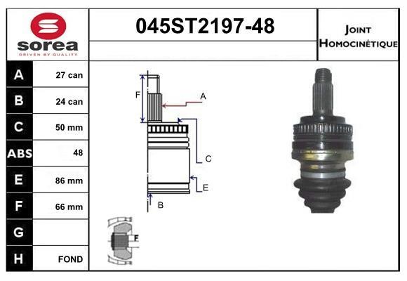 StartCar 045ST2197-48 Joint kit, drive shaft 045ST219748: Buy near me in Poland at 2407.PL - Good price!